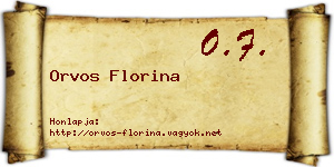 Orvos Florina névjegykártya